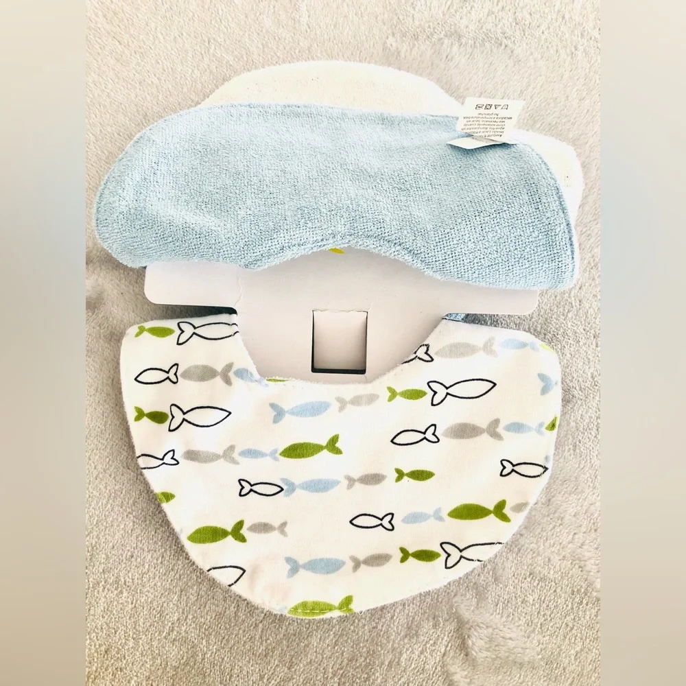 Set of THREE NEW baby bibs - beach nautical theme - newborn NWT new unused